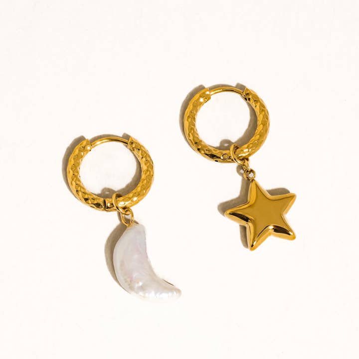Moon & Star Mismatch Earrings