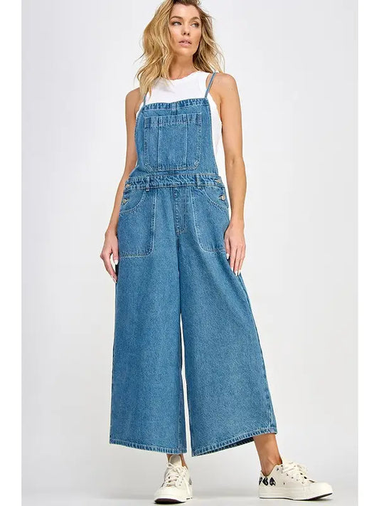 Miss Love Slouchy Denim Overalls