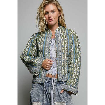POL Cropped Quilted Jacket