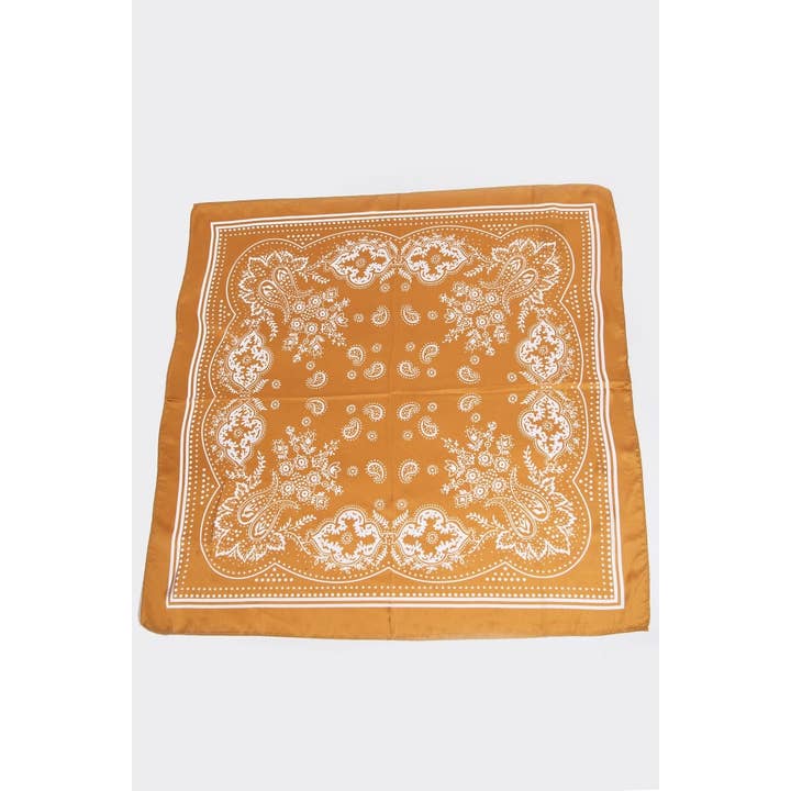 Light Paisley Square Bandana Scarf