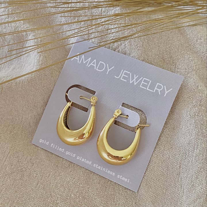 U Shaped Hoop Earrings
