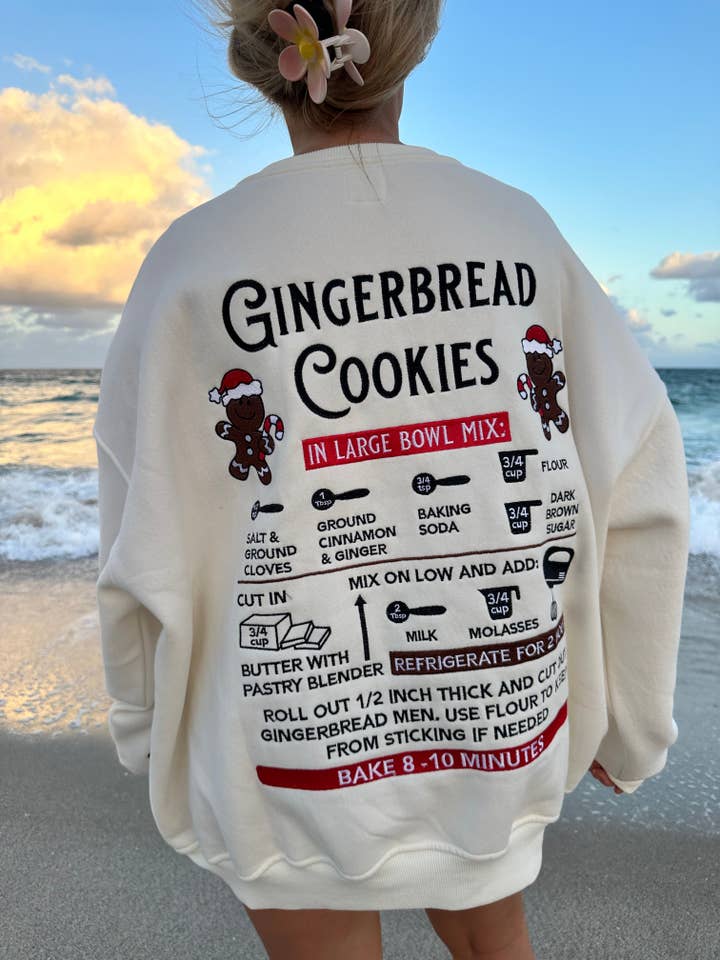 Sunkissed Coconut Gingerbread Recipe Embroidered Sweatshirt