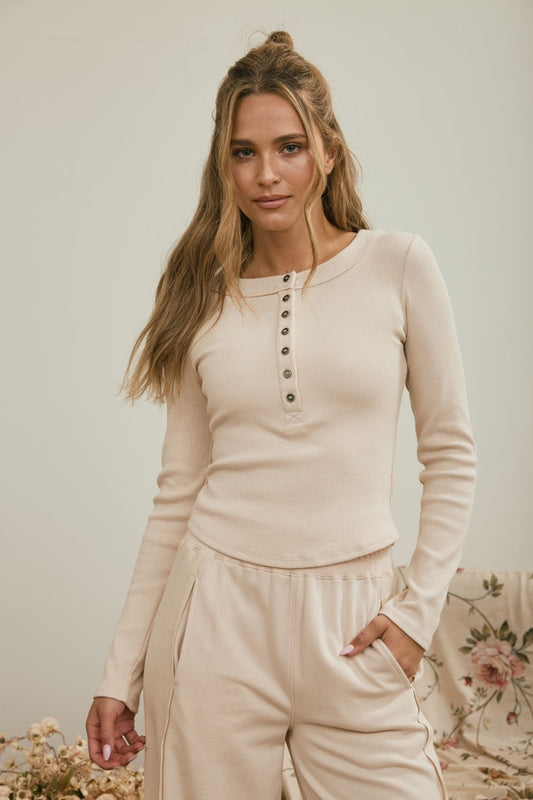 Blu Pepper Long Sleeve Henley Top