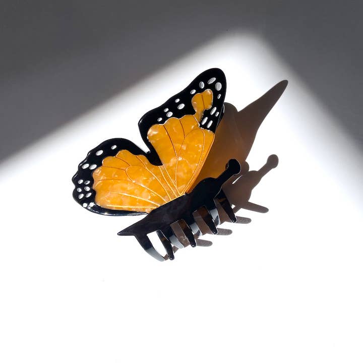 Hand-painted Monarch Butterfly Claw Clip