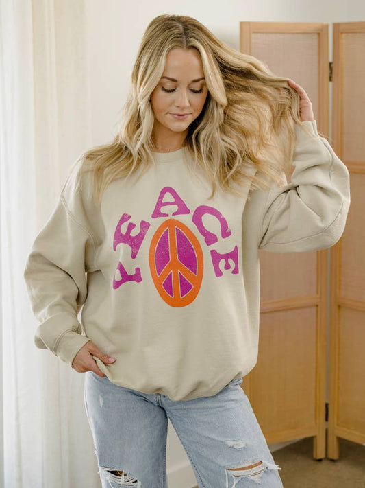 Peace Sign Graphic Sweatshirt