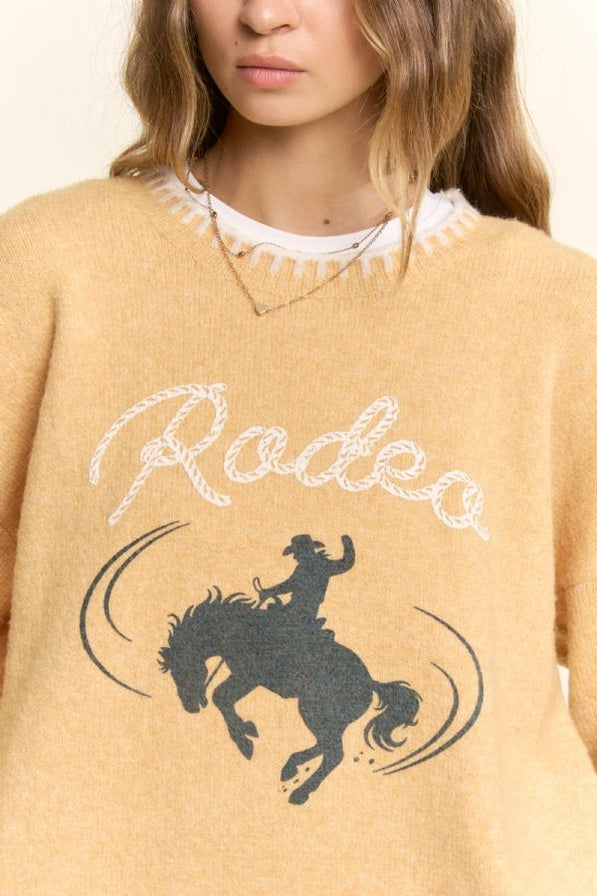 Davi & Dani Rodeo Embroidered Sweater