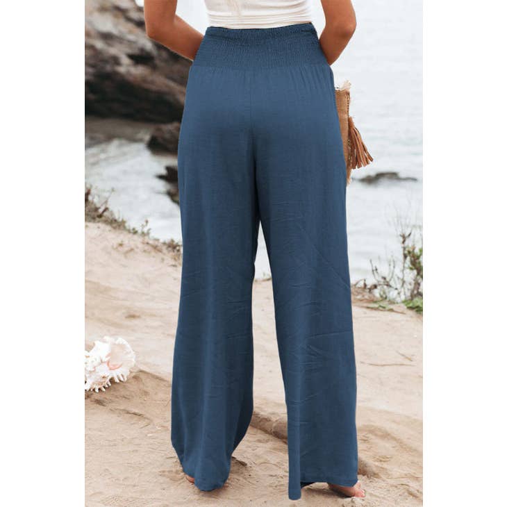 High Waist Smocked Wide Leg Pants – Raised By The South