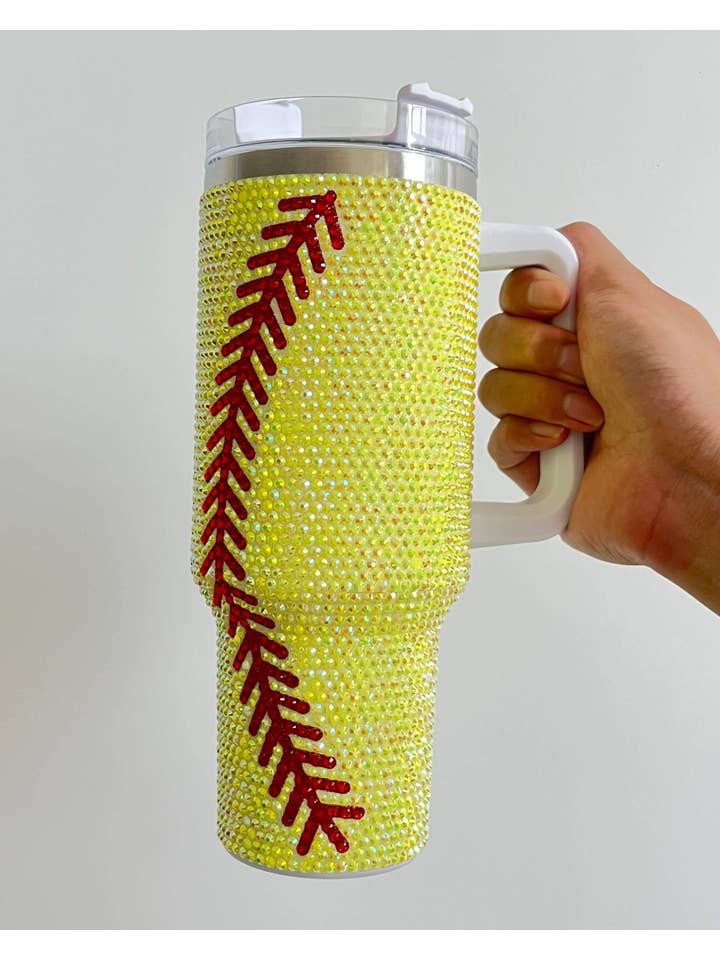 Softball Blinged Out 40oz Tumbler