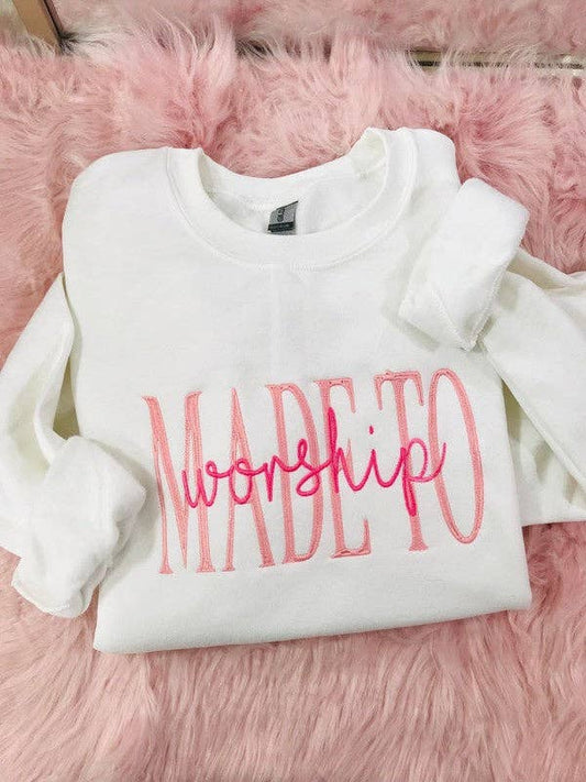 Made To Worship Embroidered Sweatshirt