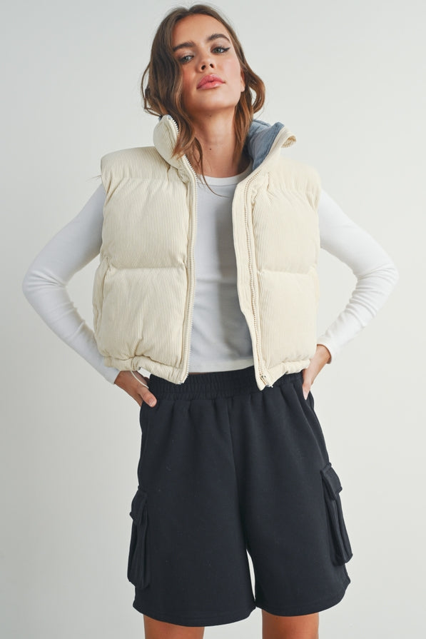 Corduroy Puffer Vest