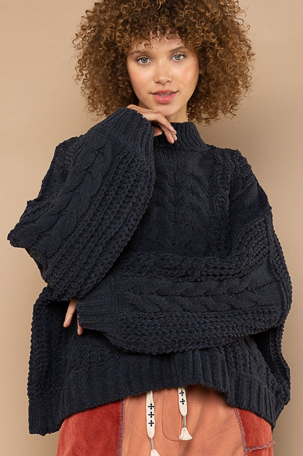 POL Cable Knit Pullover Sweater