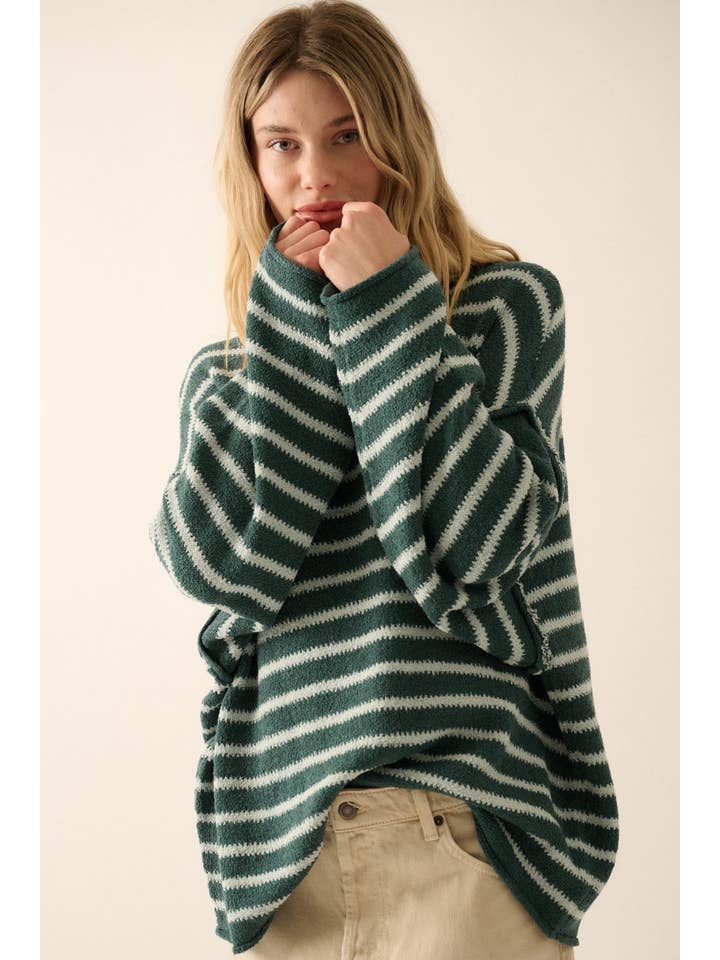 Promesa Striped Knit Oversized Sweater