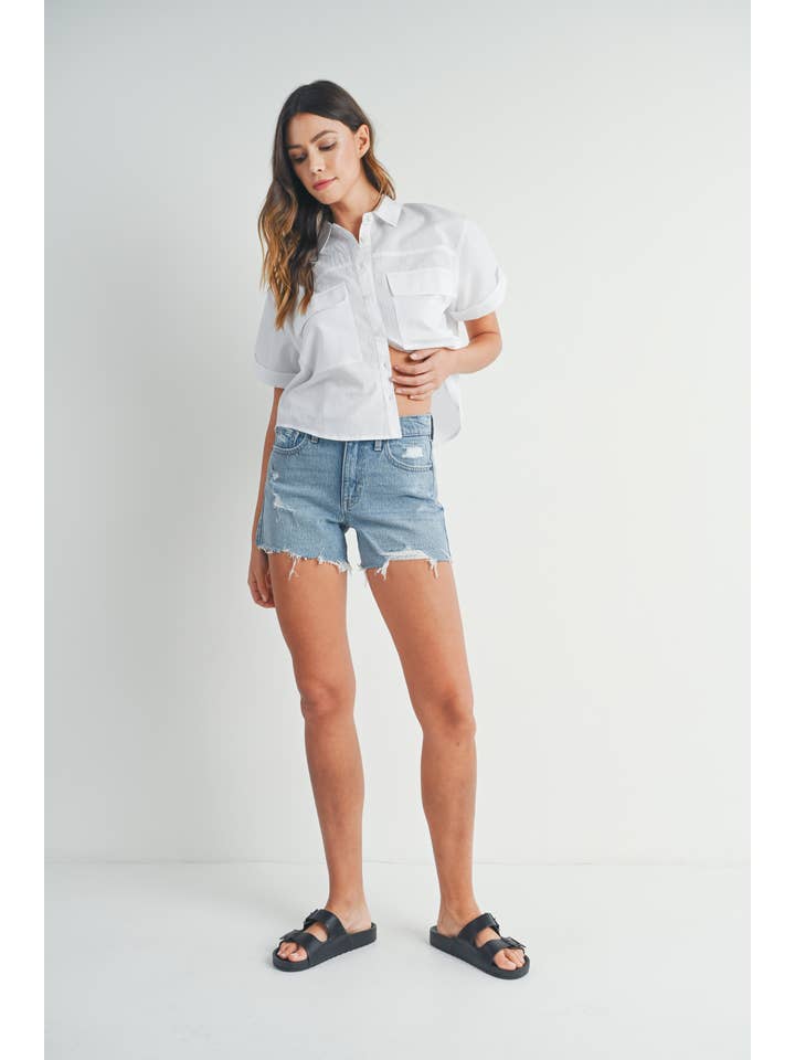 Just USA Distressed Stretch Short