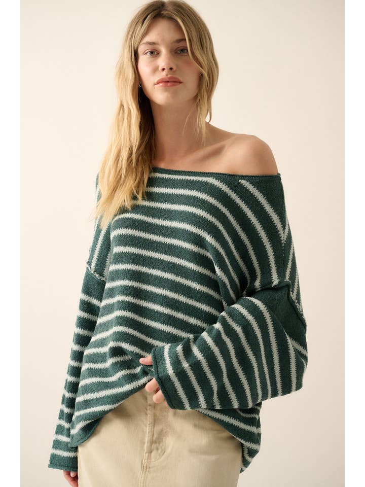 Promesa Striped Knit Oversized Sweater