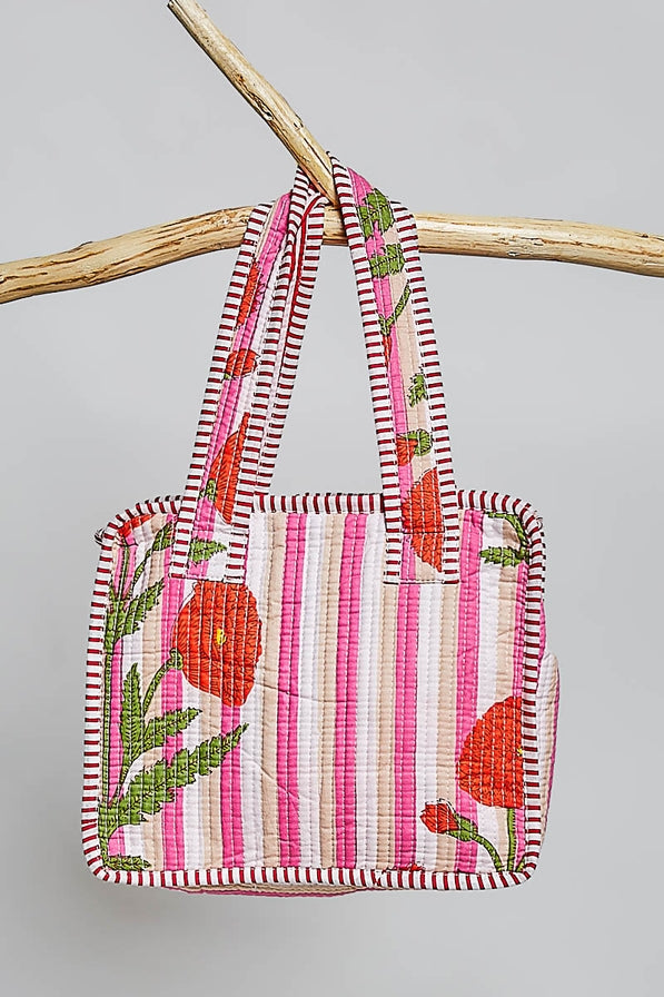 POL Mini Quilted Fabric Cube Bag