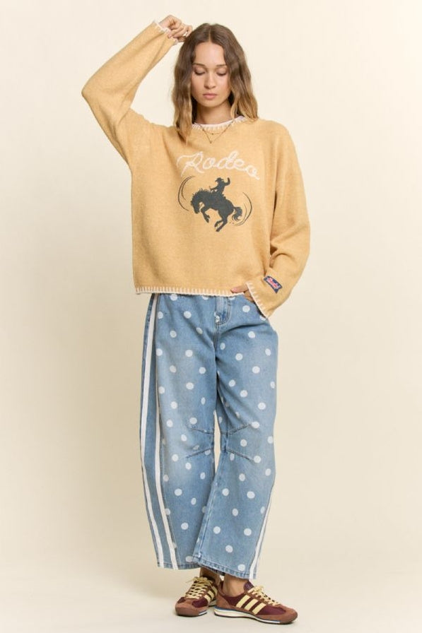 Davi & Dani Rodeo Embroidered Sweater