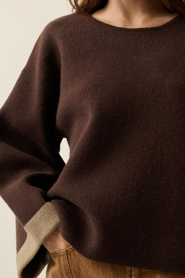Promesa Contrast Cuff Loose Fit Sweater