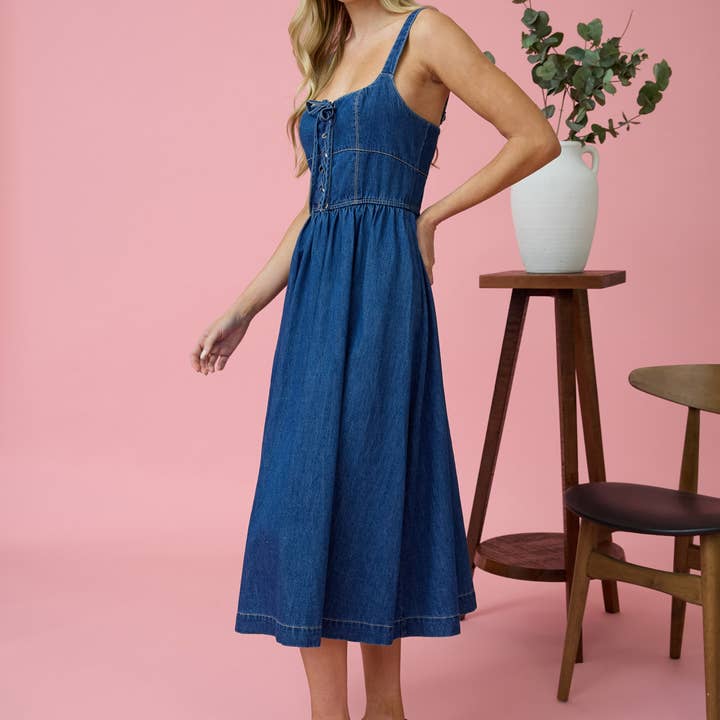 Blu Pepper Denim Midi Dress