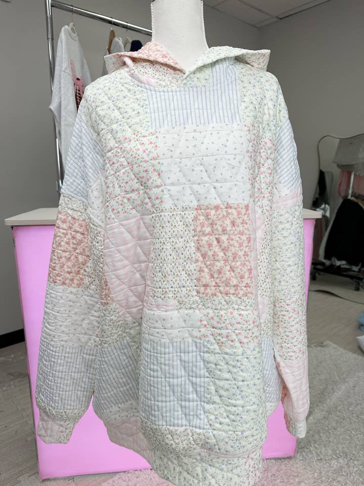 Sunkissed Coconut Quilted Pastel Hoodie