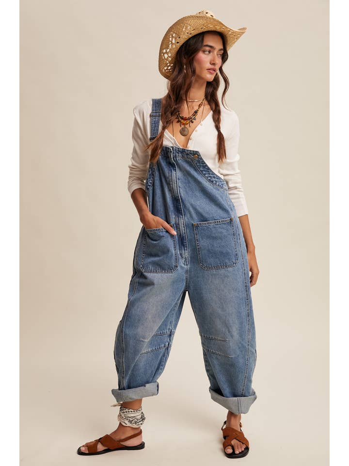 Listicle Western Wide Leg Overalls
