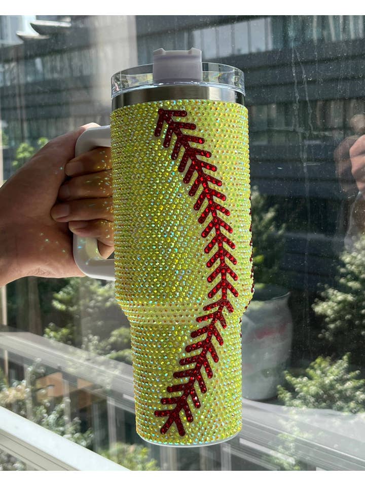 Softball Blinged Out 40oz Tumbler