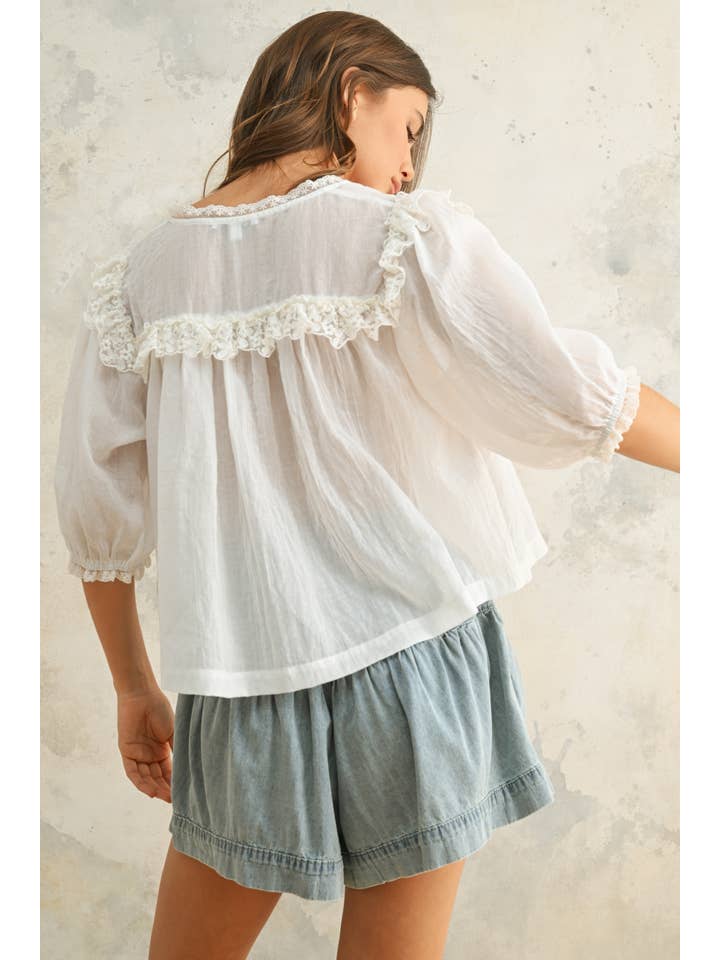 Miou Muse Lace Detailed Blouse