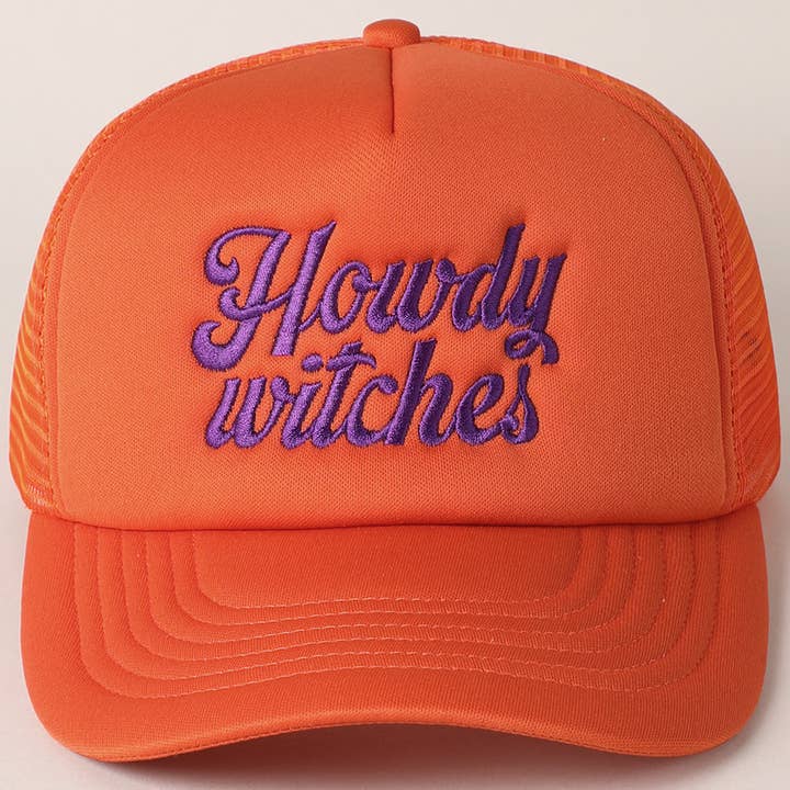 Howdy Witches Embroidered Trucker Hat