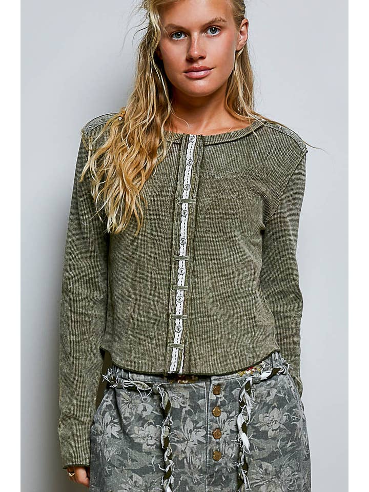 POL Vintage Wash Button Down Thermal