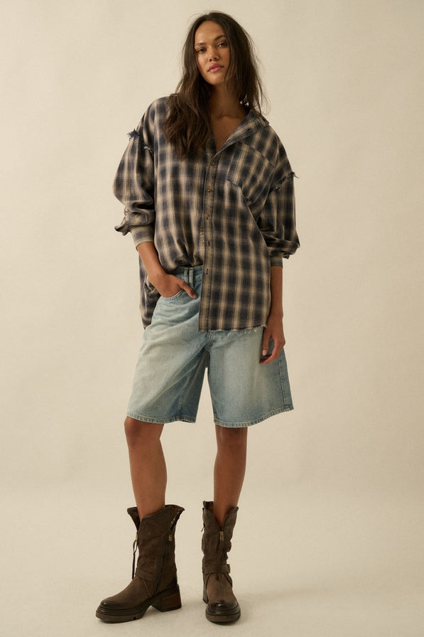 Promesa Raw Edge Oversize Flannel
