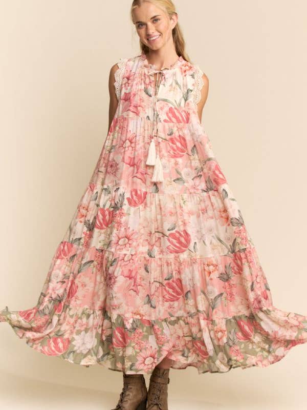Davi & Dani Floral Midi Dress