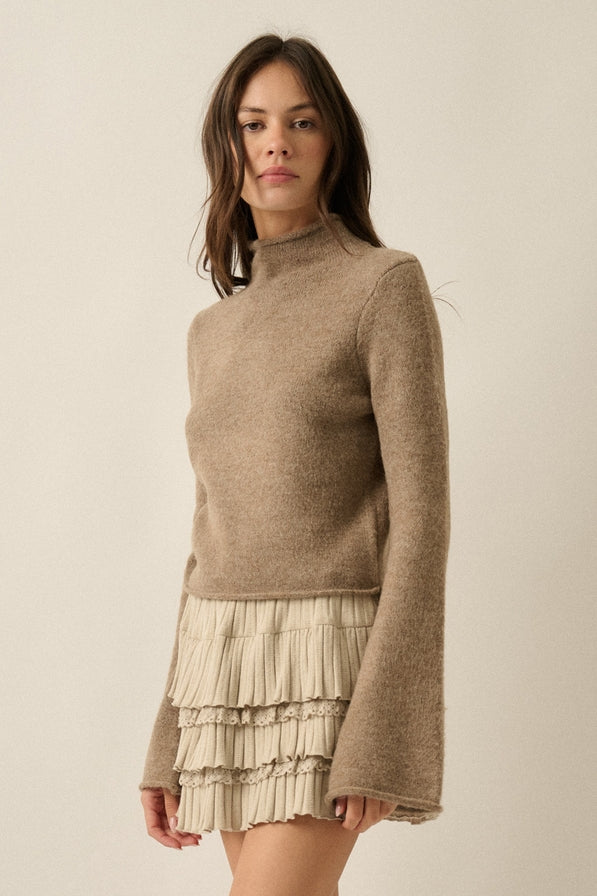 Promesa Bell Sleeve Mock Neck Sweater