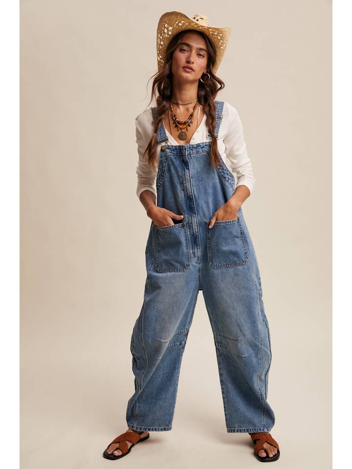 Listicle Western Wide Leg Overalls