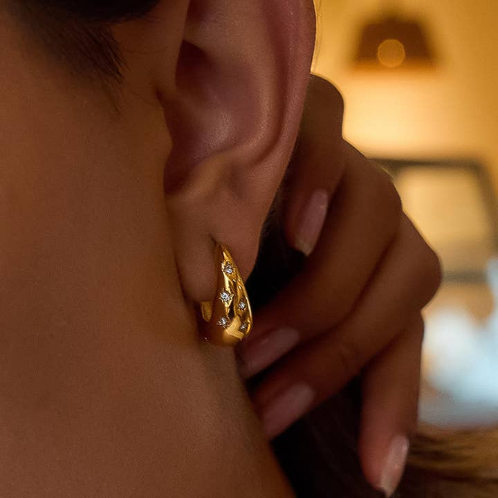 Star Hoop Earrings