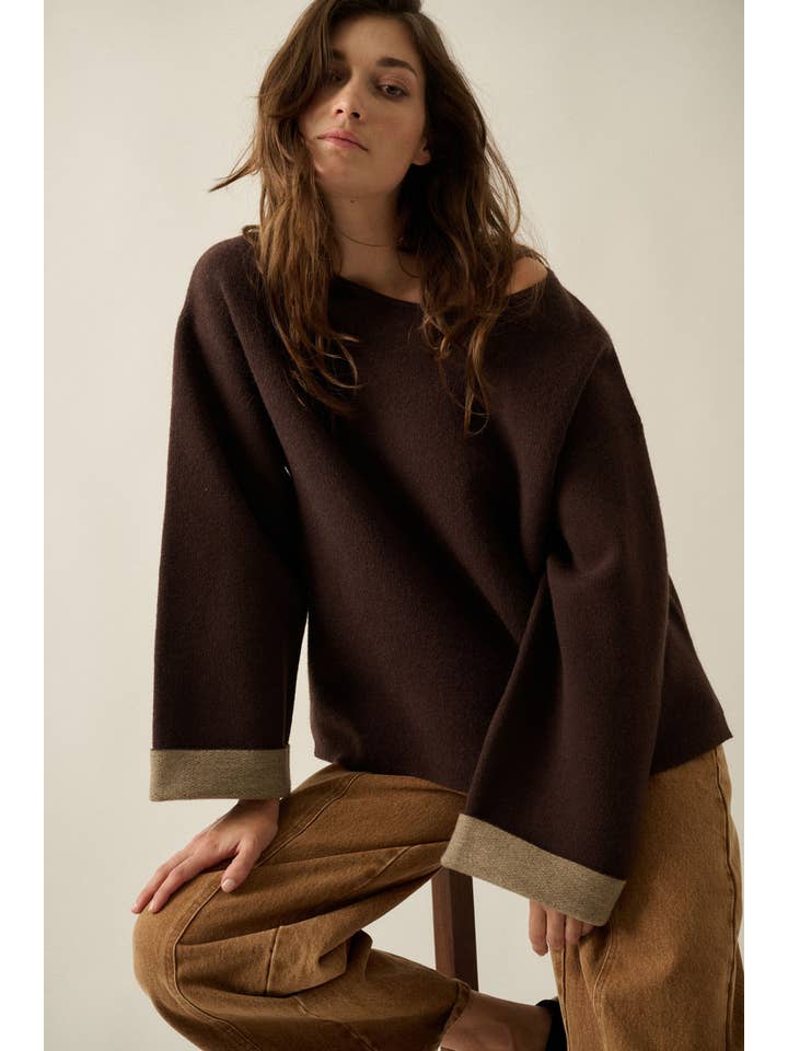 Promesa Contrast Cuff Loose Fit Sweater