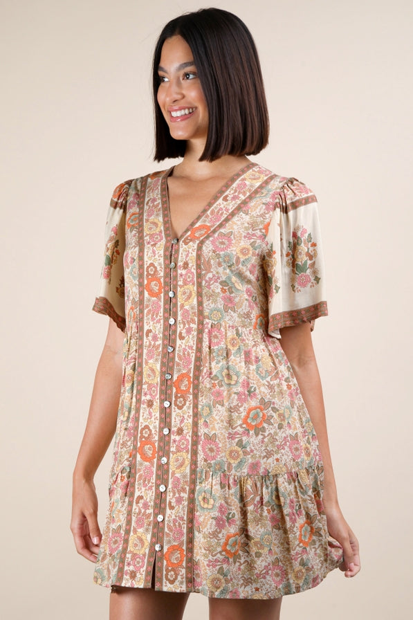 Very J Printed Woven Mini Dress