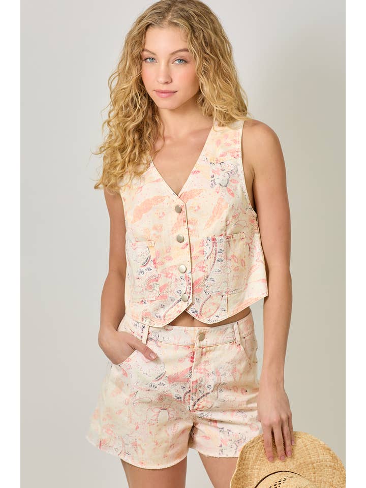 Mystree Paisley Short Set