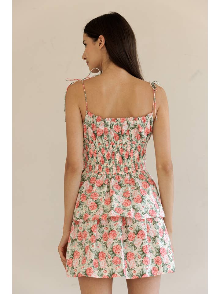 Storia Floral Smocked Mini Dress