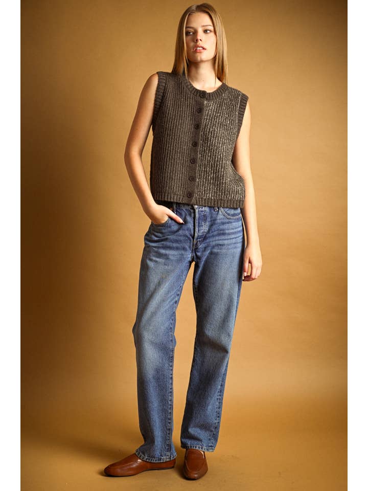 Miou Muse Button Front Vest