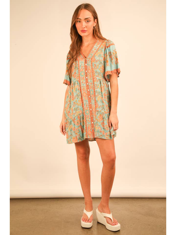 Very J Printed Woven Mini Dress