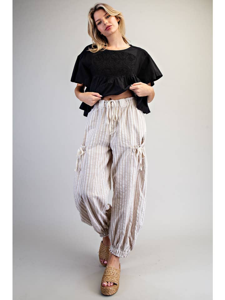 Soft Washed Striped Jogger Pants