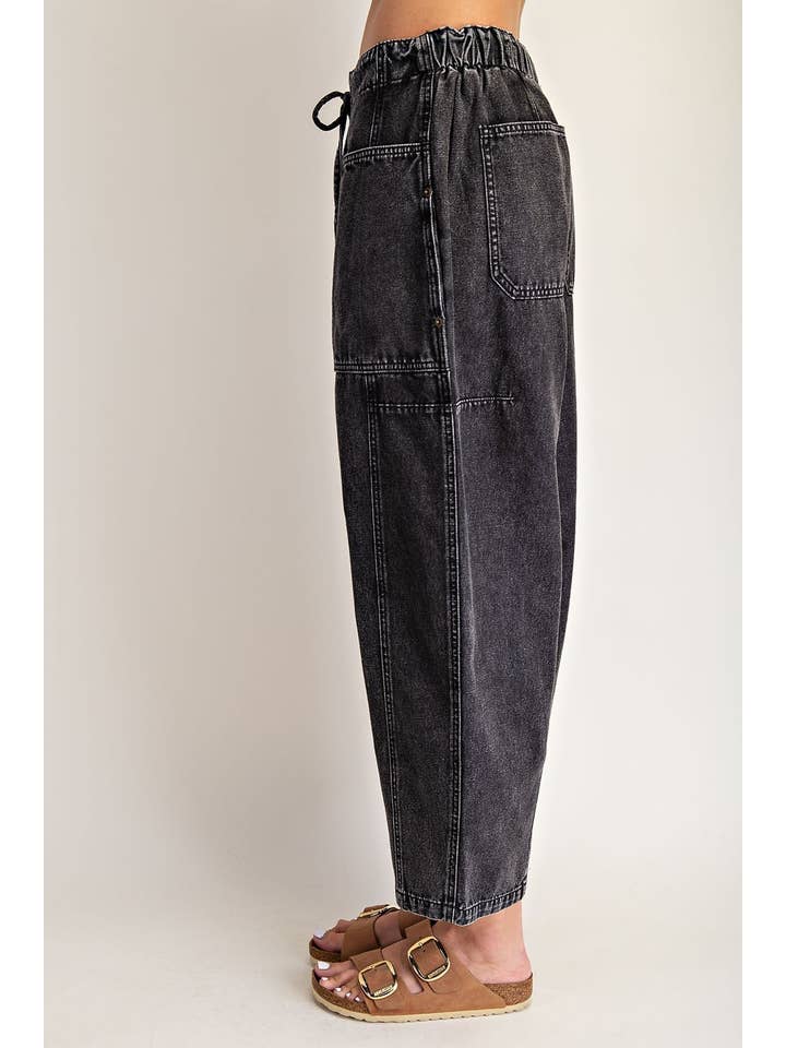 Drawstring Waist Cropped Pants