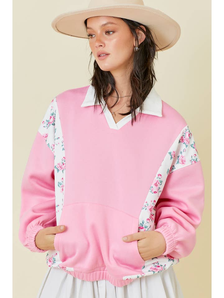 Main Strip Oversized Fleece Sweatshirt