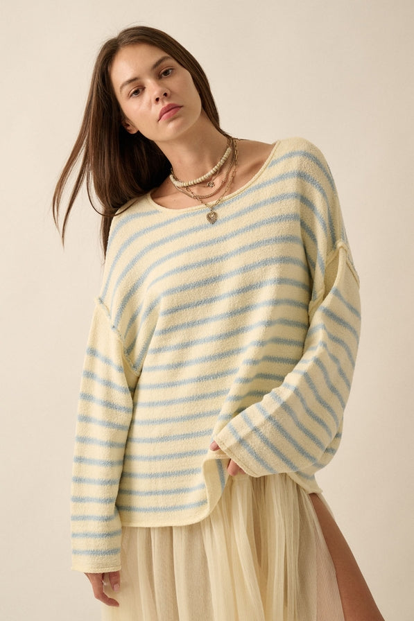 Promesa Striped Knit Oversized Sweater