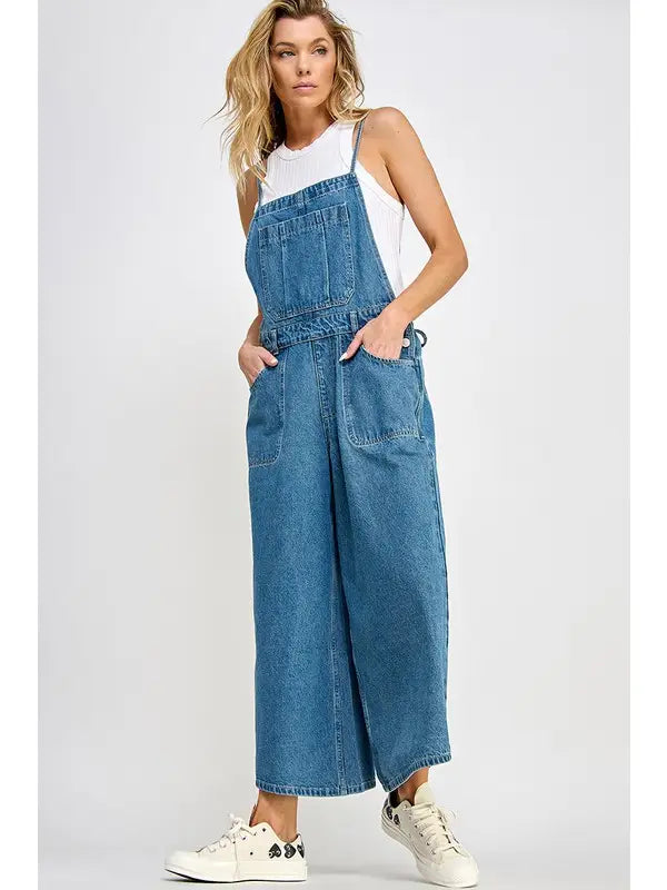 Miss Love Slouchy Denim Overalls