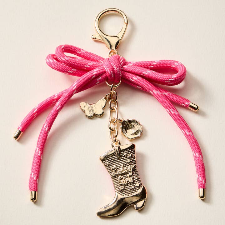 Pink Cowboy Boot Keychain