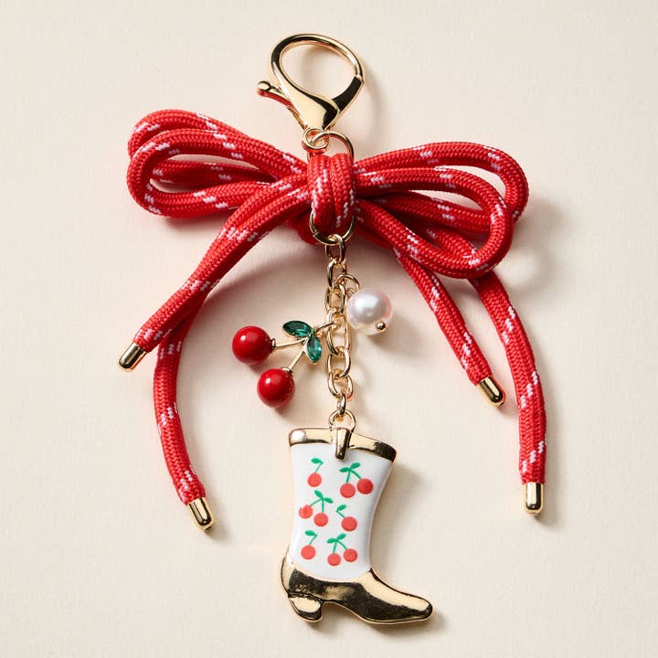 Cherry Western Boots Keychain