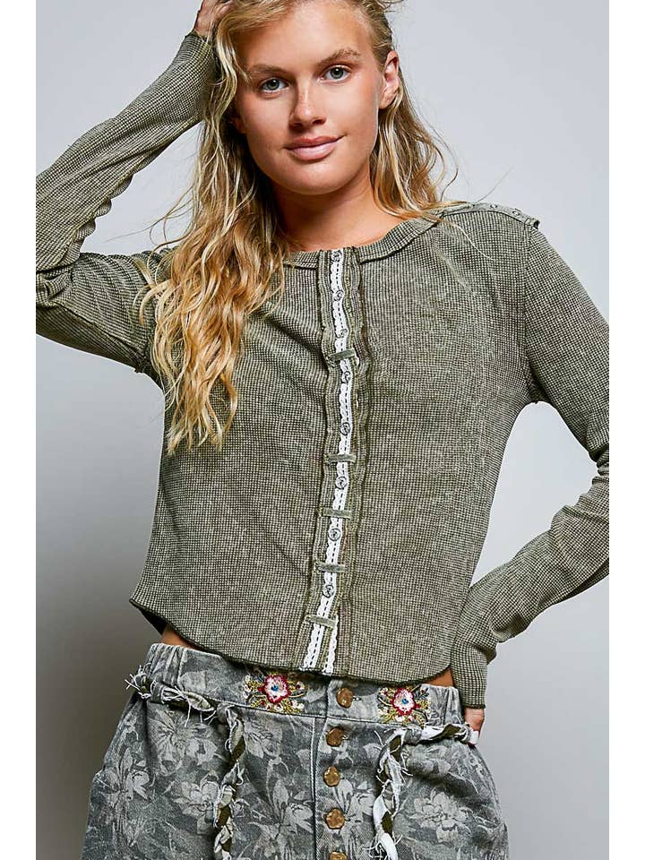 POL Vintage Wash Button Down Thermal