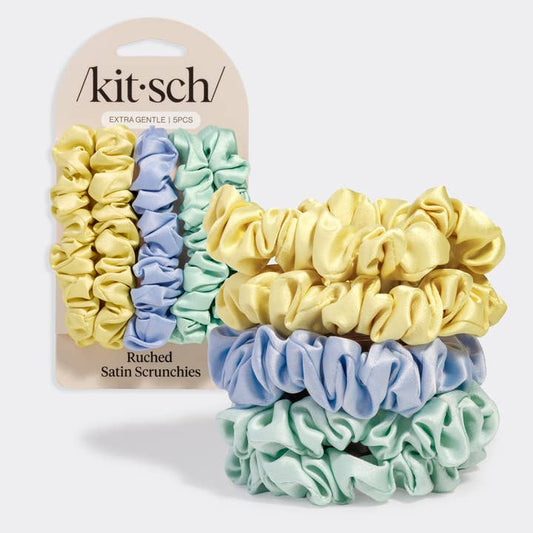 Kitsch Ruched Satin Scrunchies