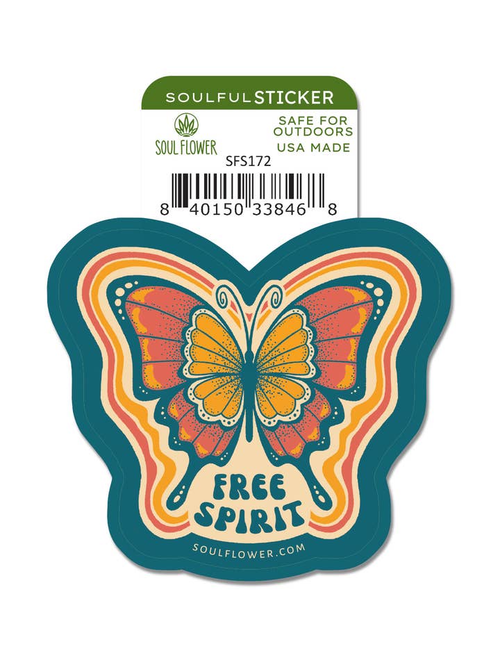 Free Spirit Butterfly Sticker