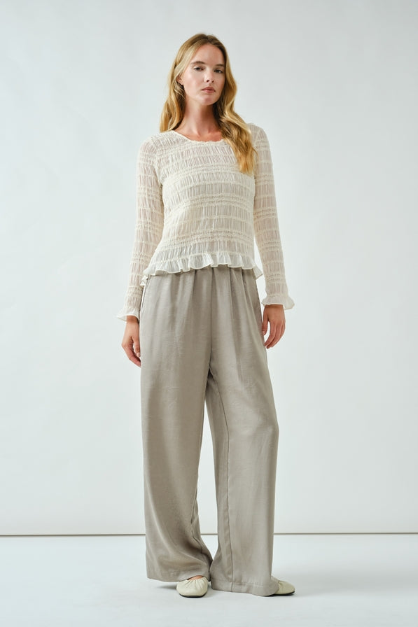 Aaron & Amber Lace Smocked Top